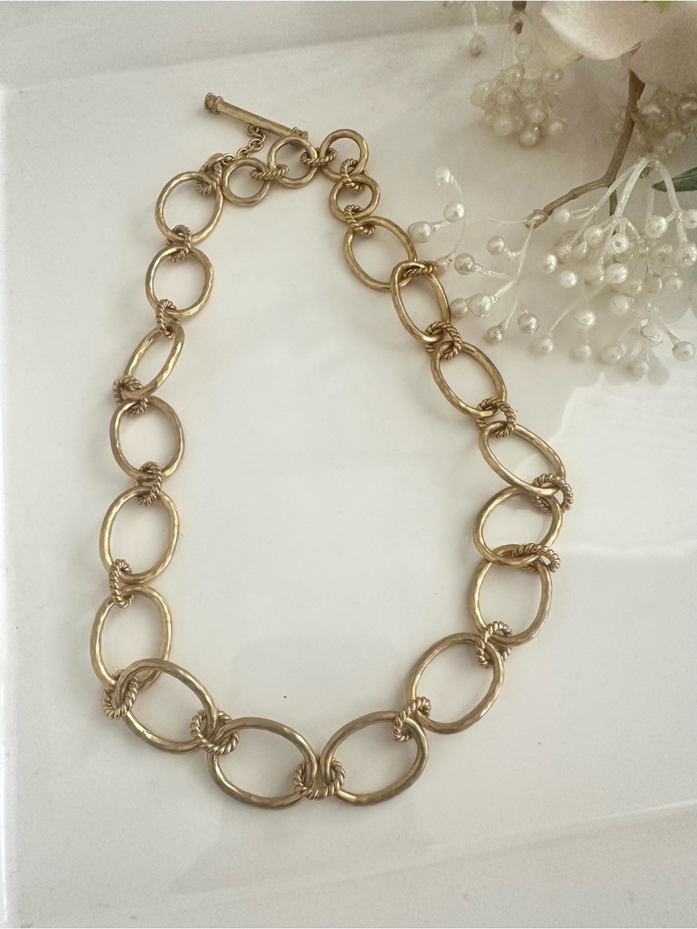 Sylvia Toledano Saturn 22K gold plated Chain Link Necklace